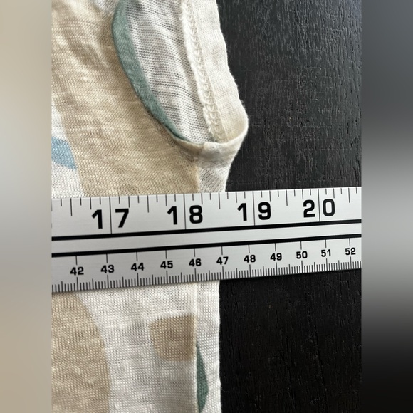 Cynthia Rowley Womens Size Large Short Sleeve 100% Linen Top Botanical Neutral - Picture 10 of 14